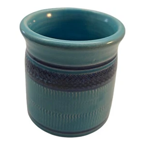 Studio Art Pottery Tea Cup Vase Signed Aqua Blue Glaze - Picture 1 of 8