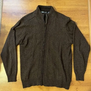 Oscar de la Renta Pullover mit Reißverschluss Langarm Braun Herren Large " - Bild 1 von 7