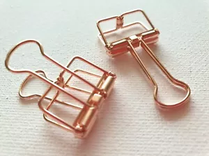 ROSE GOLD Binder Clips x 5 - 19mm Planner Stationery Metal Clip Bulldog Paper - Picture 1 of 6