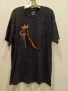 JEAN-MICHEL BASQUIAT Godzilla Crown Mens Medium Light Grey Street Art Tee 2X - Picture 1 of 4