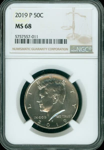 2019-P Kennedy Half Dollar NGC MS68 - Picture 1 of 2