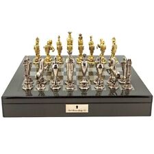 Dal Rossi Italy Chess Set Renaissance pcs with 50cm Carbon Fibre Finish Board