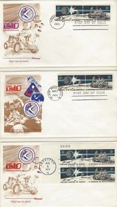 1971 sellos conmemorativos US10 FDC lote de 3 diferentes sin dirección - Imagen 1 de 1