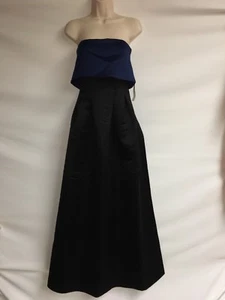 Sable & Zoe Dress Womens Size 0 Full Length Gown Strapless Black Blue Prom NWT - Picture 1 of 7