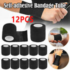 12PCS Tattoo Self Adhesive Bandage Wrap Grip Cohesive Elastic Tape 2" x 5yds US
