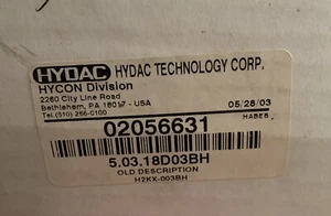 NOS Hydac 02056631 Replacement Filter Element 5.03.18 D 03 BH - Picture 1 of 3