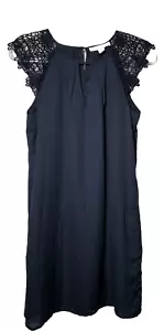 Vestido Forever 21 Mujer Talla S Azul Marino Crochet Manga Cambio Cerradura Cottage Core - Imagen 1 de 5