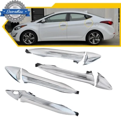 Set of 4 Exterior Outside Outer Door Handle Chrome For Hyundai Elantra 2011-16 P - Image 1 of 4