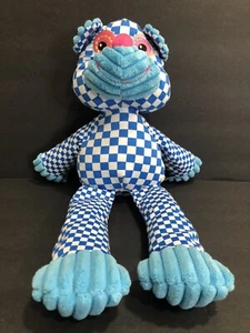 Gund Checkered Blue White Bear Plush 17” Sewn Eyes Pre Owned - Picture 1 of 7