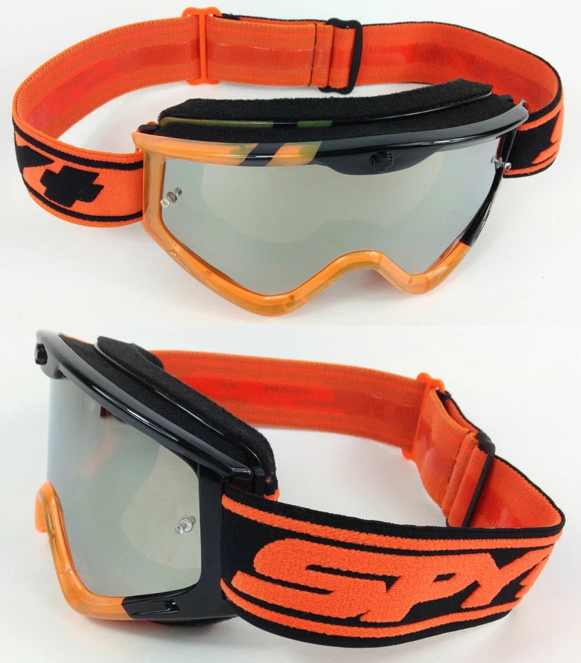 Spy Optics Targa 3 Motocross Gafas Naranja Negro Sunday Con Plata Lentes Espejo - Imagen 1 de 1