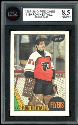 1987-88 O-Pee-Chee #169 Ron Hextall Rookie Card KSA 8.5 NMM+ - Image 1 of 2