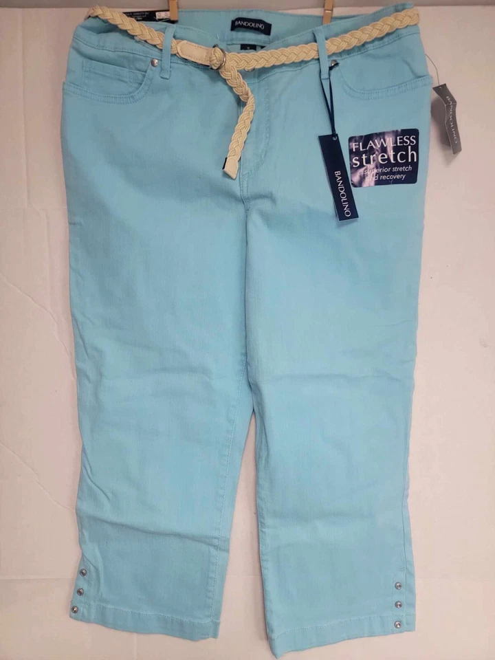 Bandolino Mandie Ankle Pants with Studded bottom Aqua Size 12