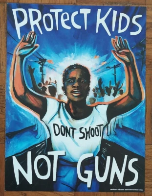 Cartel original MARCHA POR NUESTRAS VIDAS Protesta NO DISPARES artes gráficas de 2 caras Foto 1 de 4