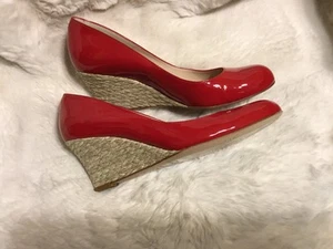 Rare L.K.Bennett Woman’s Shoes Patent Leather Maddox Weaved Wedge Pump SZ 9.5 US - Picture 1 of 14
