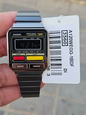 Casio A120WEGG-1BDF Digital Watch Retro Vintage Black Steel Japan Import New - Image 1 of 4