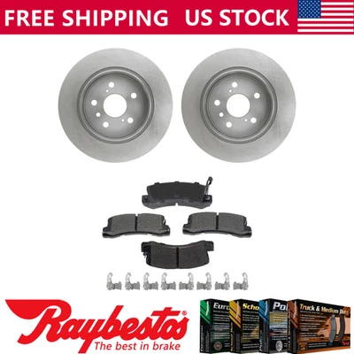 Kit de rotores de freno traseros + pastillas de cerámica y herrajes para Lexus ES300 1992-1996 Foto 1 de 4