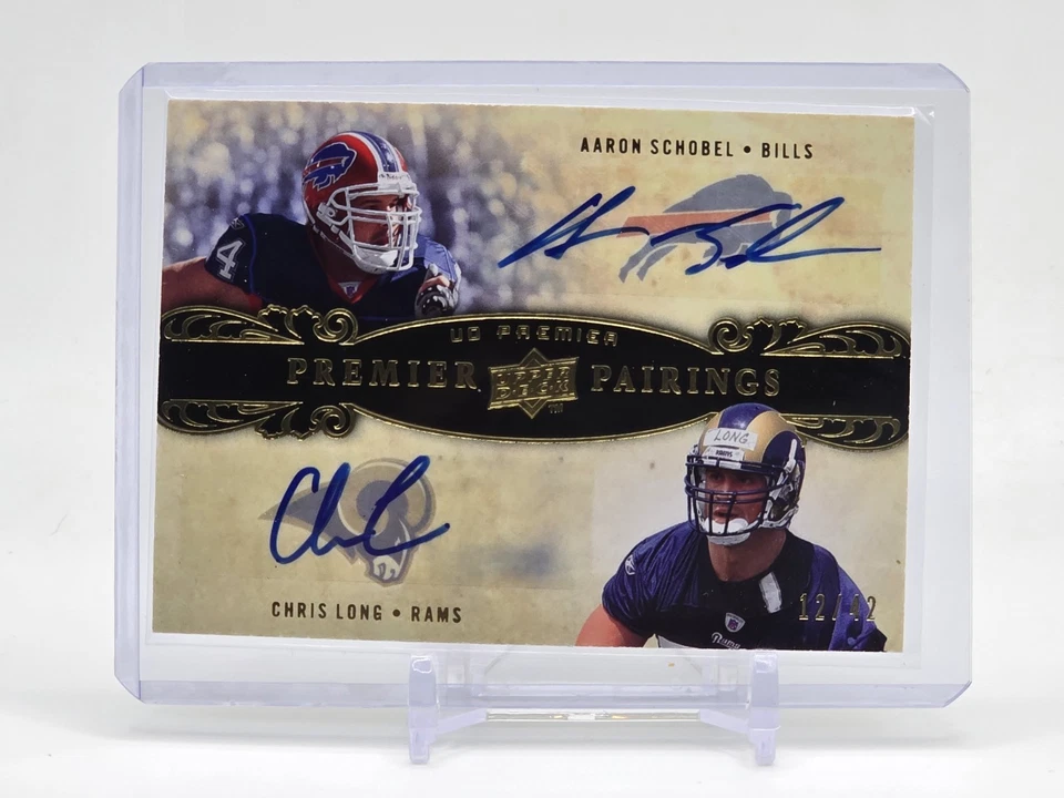 2008 Upper Deck Premier Pairings Aaron Schobel Chris Long Dual Auto #/42 Bills  - Image 1 of 3