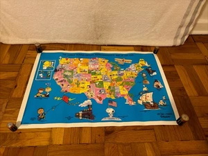 Póster vintage 1992 "Mapa del representante de Metlife de los Estados Unidos" {cacacahuetes/snoopy} - Imagen 1 de 8