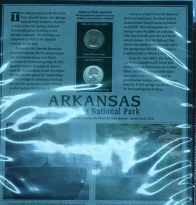 Uncirculated 2010 Arkansas Hot Springs National Park State Quarter Set - Picture 1 of 1