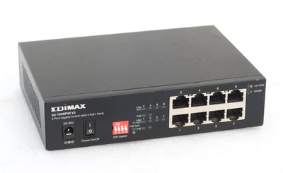 EDIMAX GS-1008PHE V2 Lang Range 8-PORT Gigabit Schalter Mit 4 Poe + & Dip Switch - Bild 1 von 4