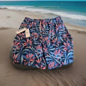 NEW Southern Tide Boy's Size XL 16 Tropical Blooms Swim Shorts Trunk Pink Blue - Picture 1 of 12