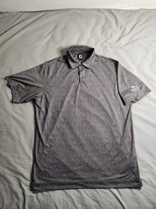 Footjoy Cocktail Glass Print Polo Shirt Mens Size Large Colorful Lightweight NEW - Picture 1 of 8