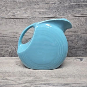 Vintage MCM Fiesta Fiestaware TURQUOISE Blue Green Disk 7" Water Pitcher - Picture 1 of 9