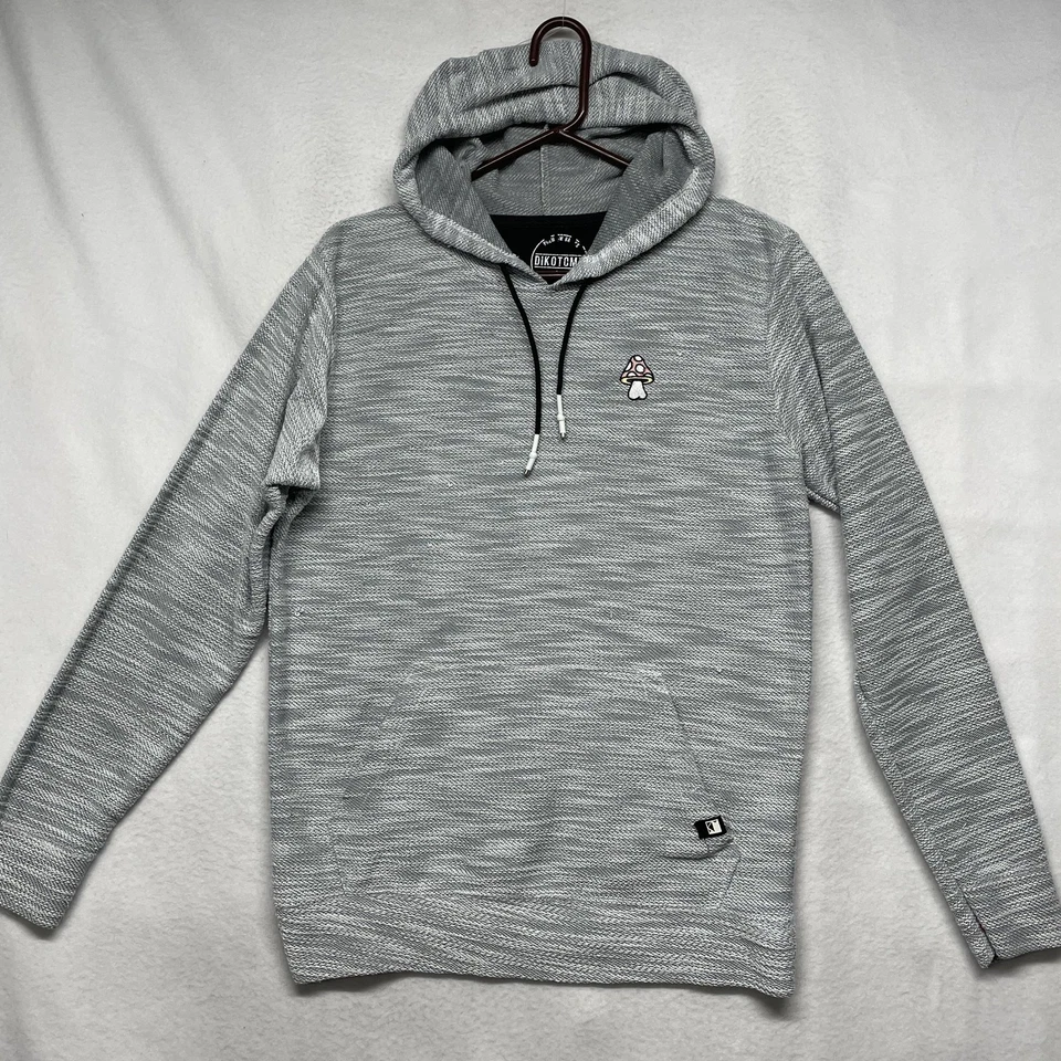 Sudadera con Capucha Dikotomy Para Hombres Gris Medio Pullover Champiñón Bordado Sudadera Informal Foto 1 de 4