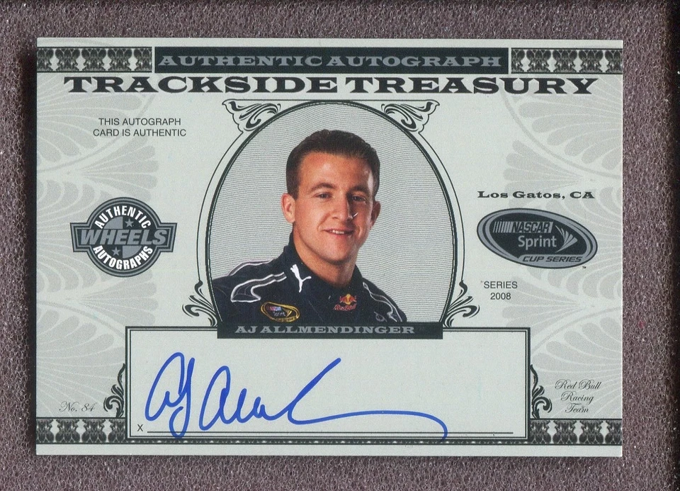 2008 Wheels Trackside Treasury  - AJ Allmendinger - Image 1 of 2