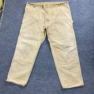 Salopette Carhartt marrone doppio ginocchio adatta pantaloni da lavoro falegname 44x29 anticato - Foto 1 di 9