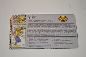 Vintage G.I. Joe Filecard COBRA EELS Action Figure Hasbro GI Joe - Bild 1 von 3