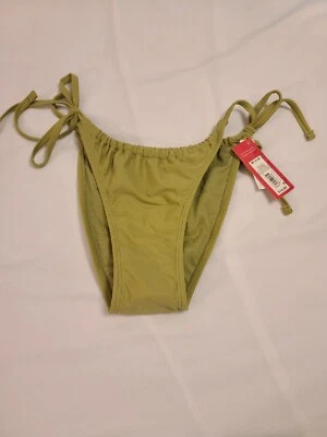 Parte inferior de bikini verde cintura redonda pierna alta corbata lateral nueva con etiquetas-Hilaración; talla M (4-6) Foto 1 de 4