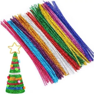 100x Chenilledraht Pfeifenreiniger Pfeifenputzer zum Basteln Kinder Weihnachten - Bild 1 von 3