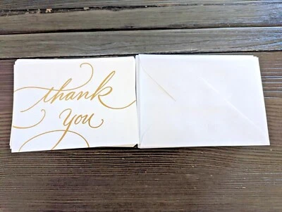 Tarjetas de agradecimiento de boda, baby shower, ducha nupcial con sello (guión de lámina dorada,  Foto 1 de 4