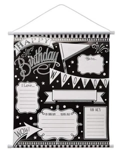 BLACK and WHITE birthday party WALL HANGING MILESTONE SIGN Personalize - Picture 1 of 1