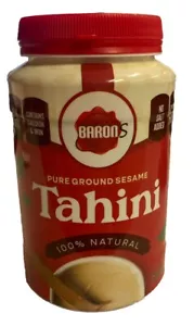 Baron's Pure Tahini Sesame Paste | Rich Creamy Spread for Hummus 1 x 16 oz Jar - Picture 1 of 4