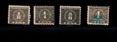 1914 US Proprietary Stamps   1/8, 1/4, 5/8 MLH 4C-USED - Image 1 of 2