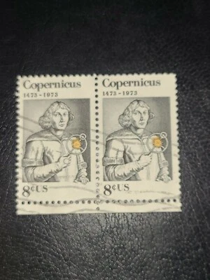 US STAMP 8c COPERNICUS ISSUE 1973 Scott# 1488 Used Pair - #3250 - Image 1 of 3