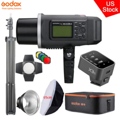 US Godox AD600BM Studio Flash 95cm Softbox CB-09 Case X3-C Trigger Kit For Canon - Image 1 of 4