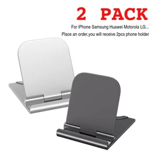 2Pack Adjustable Universal Phone Holder Stand Folding Foldable Cradle Desk Mount - Picture 1 of 12