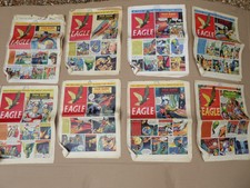 Eagle Comics x9 from 1954. Dan Dare / P.C.49 /Baden-Powell Story - used /worn