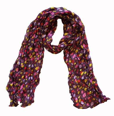 Bufanda plisada varios colores bufandas a lunares para mujeres niñas sólidas a la moda   Foto 1 de 4