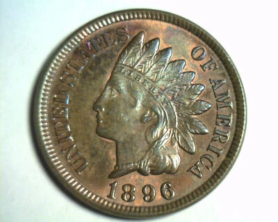 1896 INDIAN CENT PENNY CHOICE UNCIRCULATED / GEM BROWN CH. UNC. / GEM BN ORGINAL - Image 1 of 2