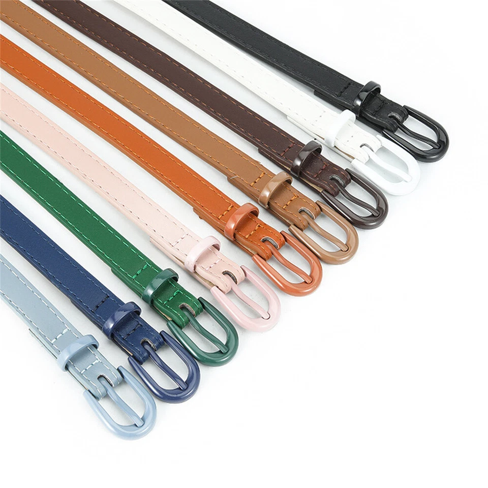 Women Fashion Plain Faux Leather Skinny Waist Belt Dress Corset Jeans Waistband - Image 1 of 2