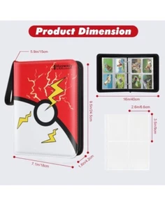 Card Binder, 4 Pocket Trading Card Album Holder with 50 Removable Sleeves - Picture 1 of 1