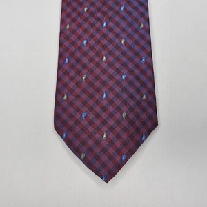 Corbata de Colección Tommy Hilfiger Roja Azul Verde A Cuadros Paisley Seda Hecha en EE. UU. Corbata de Cuello - Imagen 1 de 10