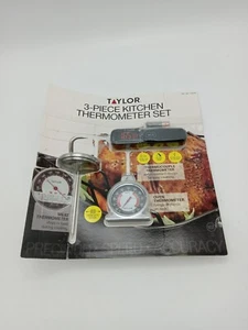 Taylor 3Piece Thermometer Kitchen Set, 2 Meat & Thermocouple, New in open pkg - Picture 1 of 4