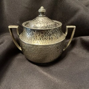 Antique Joseph Heinrichs Silver Soldered Double Handle Sugar bowl Paris & NY - Picture 1 of 12
