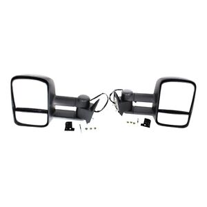 PAIR RH and LH Power Mirror For 1988-99 Chevy C1500 Telescopic/Dual Glass Black