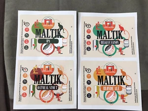 4 Bieretiketten Maltik Craft Bier aus Uruguay - Bild 1 von 2